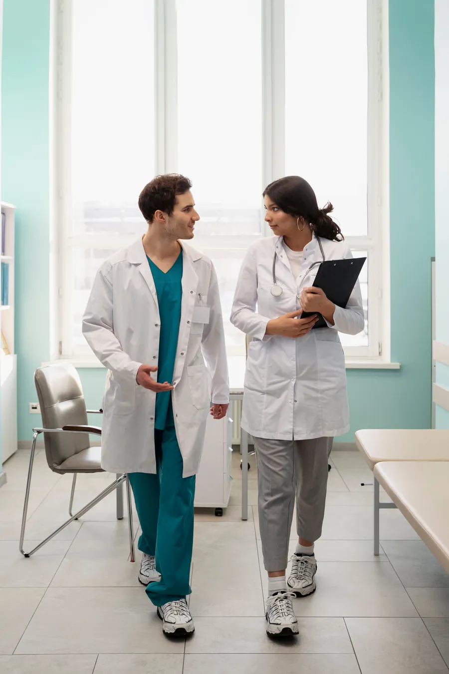 Doctors reviewing a collaboration agreement