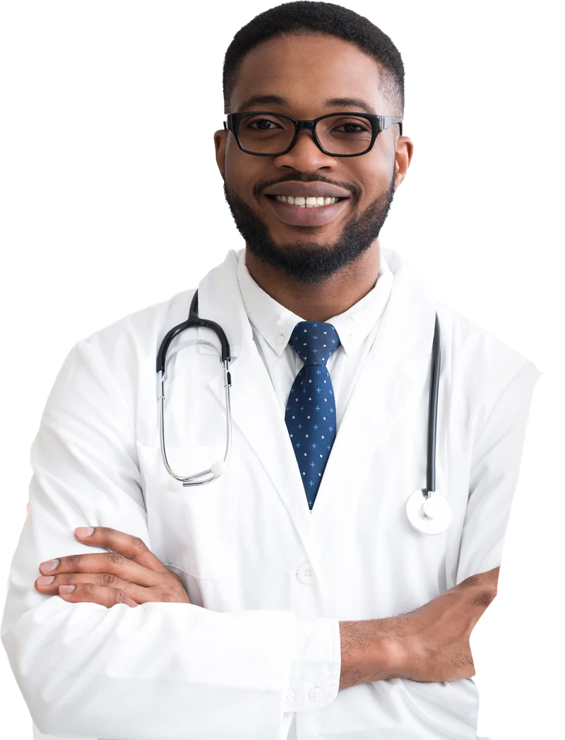 Smiling male physician
